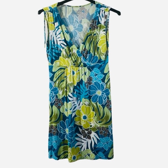 Croft & Barrow Petite Blue Floral Fit & Flare Dress - Picture 1 of 4